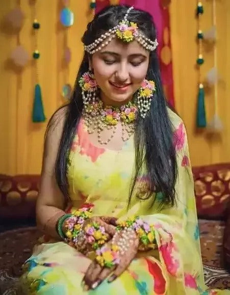 Artificial Flower jewellery set for bridal