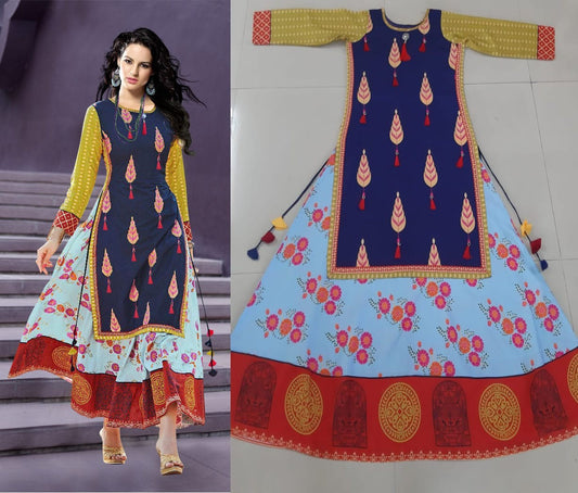 arya multicolor printed kurti