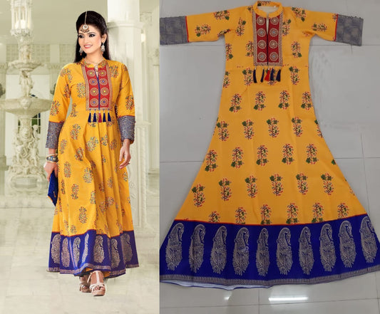 arya yellow crap printed kurti