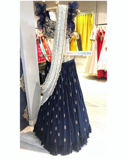 Baby pink beautiful embroidered wedding wear lehenga choli