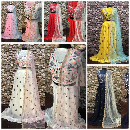 Baby pink beautiful embroidered wedding wear lehenga choli