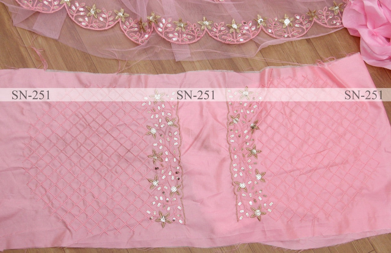 Baby pink butter fly mono net satin silk sequence ceremonial lehenga choli