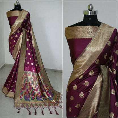 Banarasi silk jaquard weaving saree