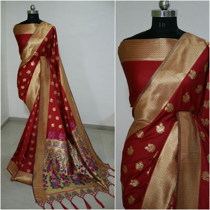 Banarasi silk jaquard weaving saree