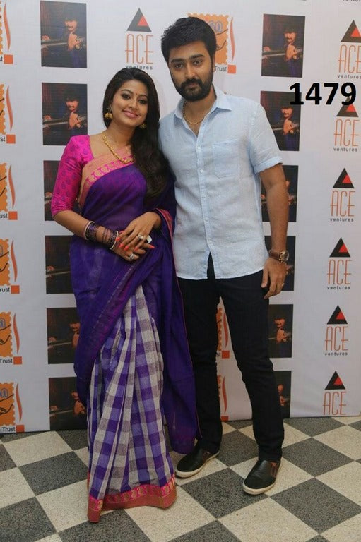 Beautiful Blue Printed Ceremonial Saree