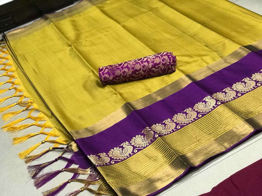 Beautiful cotton silk multicolor sarees