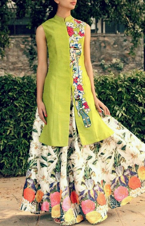 Beautiful Cream Printed Festival lehenga