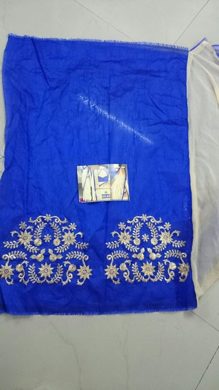 Beautiful cream saree with fancy blouse