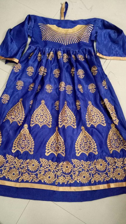 Beautiful designer blue embroidered anarkali suit