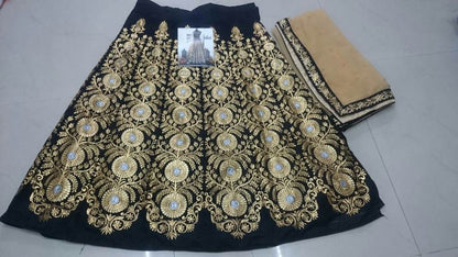Beautiful designer heavy embroidered black bridal lehenga