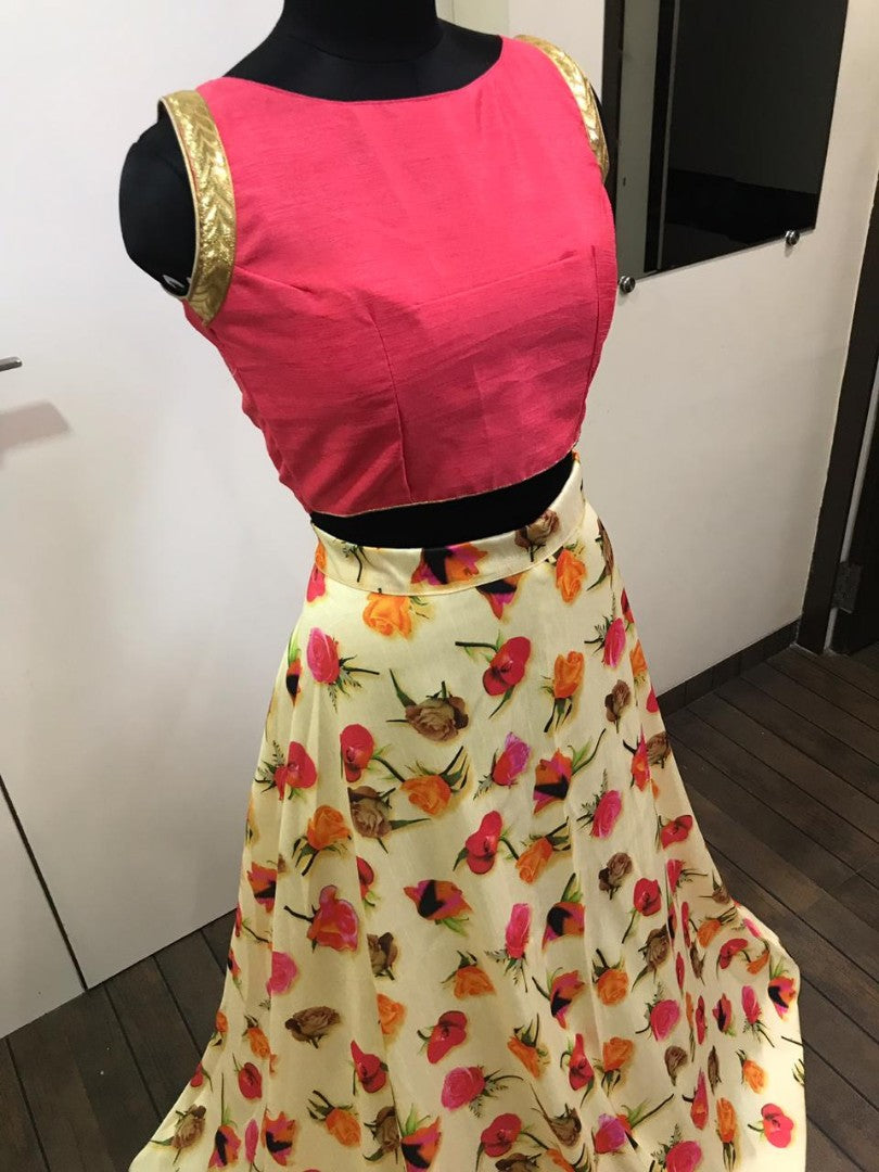 Beautiful digital printed satin banglory festival wear lehenga choli