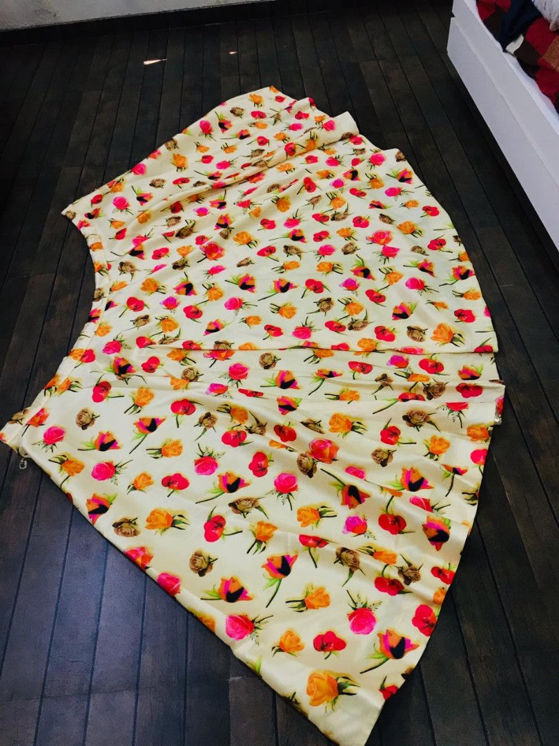 Beautiful digital printed satin banglory festival wear lehenga choli