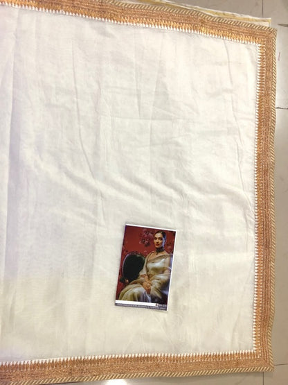 Beautiful dipika chanderi silk white saree