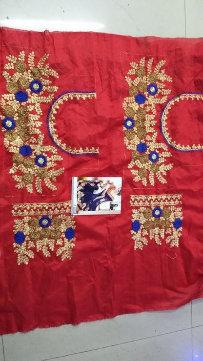 Beautiful embroidered blue wedding saree