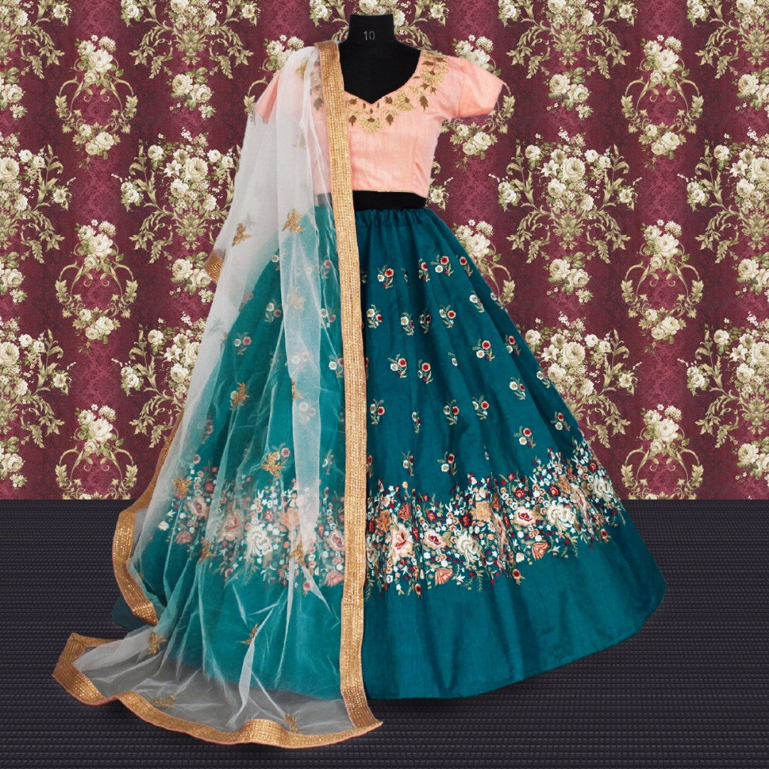 Beautiful embroidered ceremonial bridal lehenga