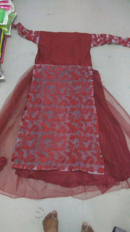 Beautiful embroidered Maroon Party wear lehenga