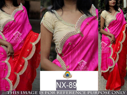 Beautiful embroidered pink ceremonial saree