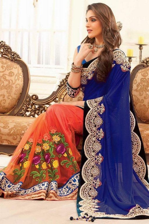 beautiful embroidered Wedding Saree