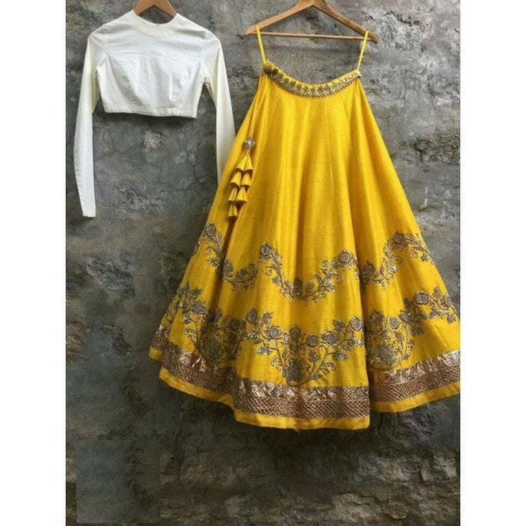 Beautiful embroidered yellow lehenga