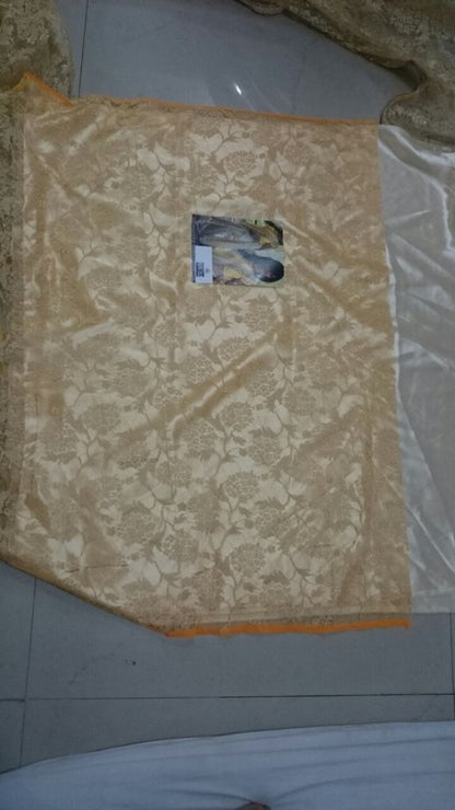 beautiful georgette yellow saree