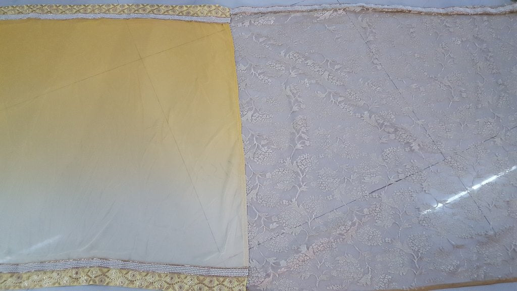 beautiful georgette yellow saree