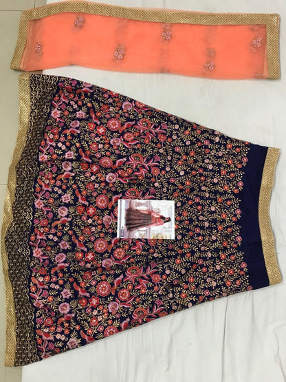 Beautiful heavy embroidered blue bridal wedding lehenga