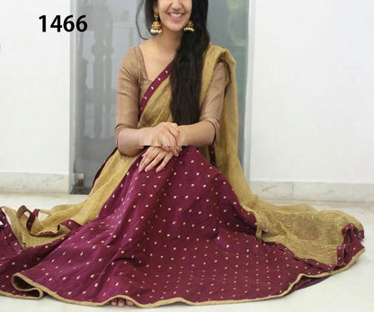Beautiful Maroon Printed Wedding Saree