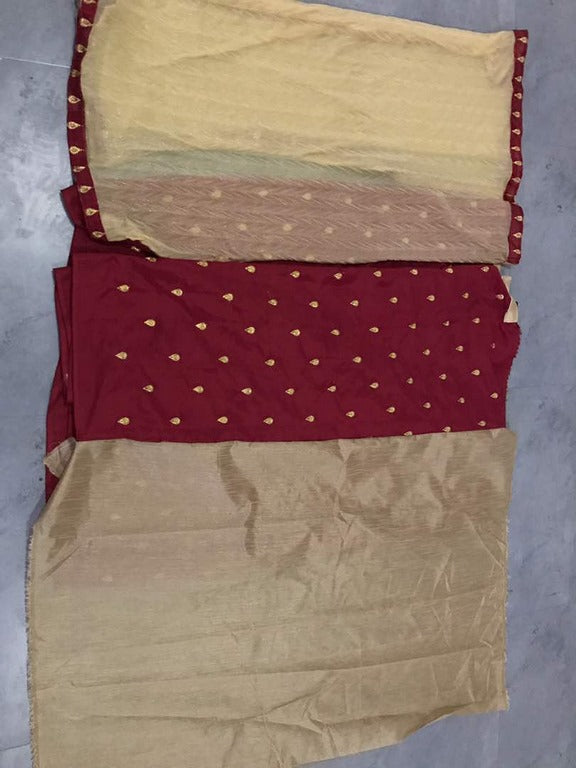 Beautiful Maroon Printed Wedding Saree