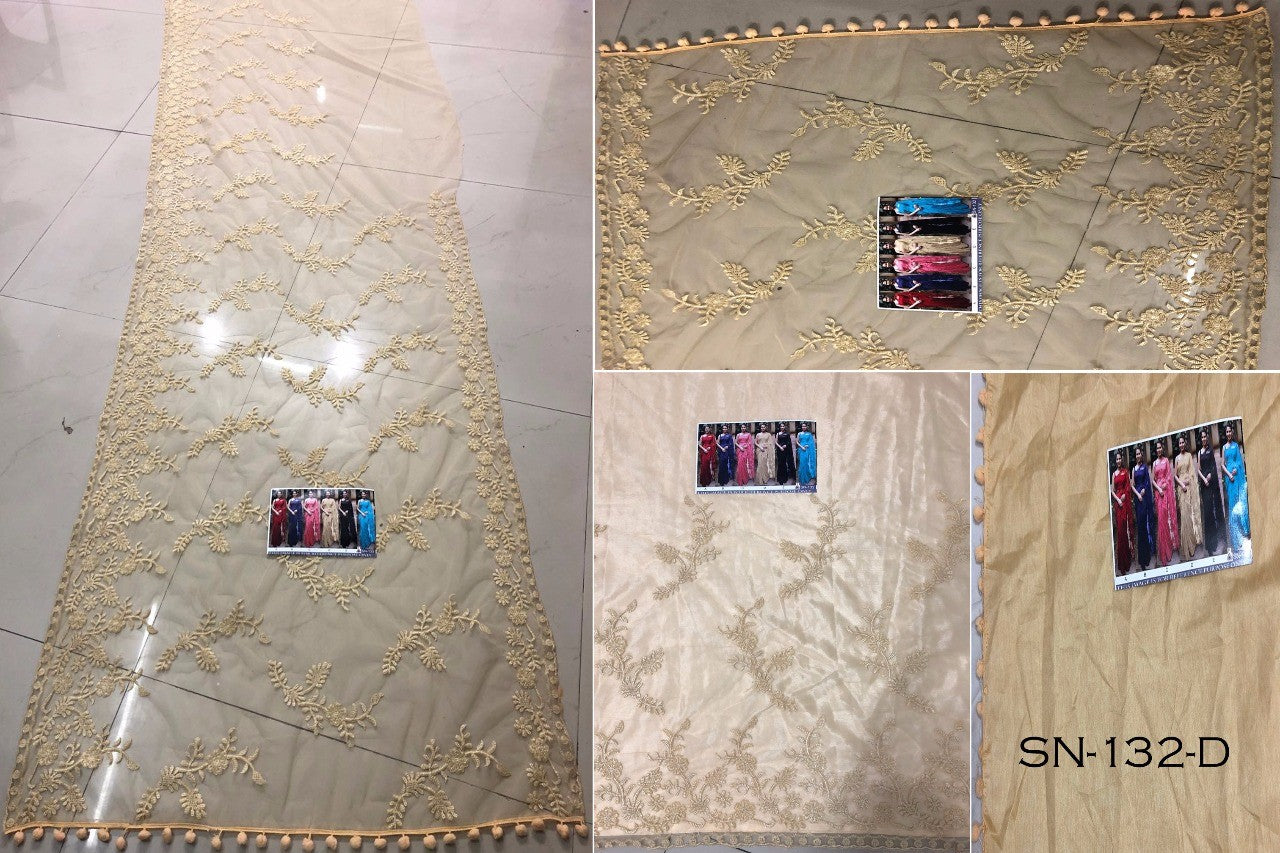 Beautiful mono net embroidered partywear saree