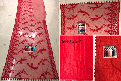 Beautiful mono net embroidered partywear saree