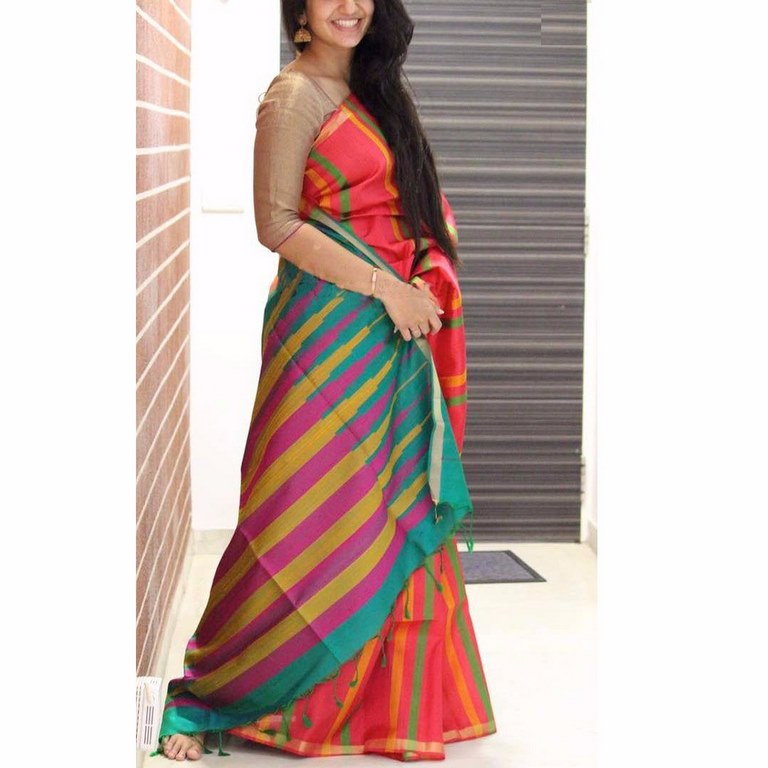 Beautiful Multicolor Printed Ceremonial Saree