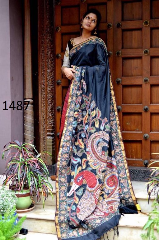 Beautiful Nevy Blue Printed Ceremonial Saree