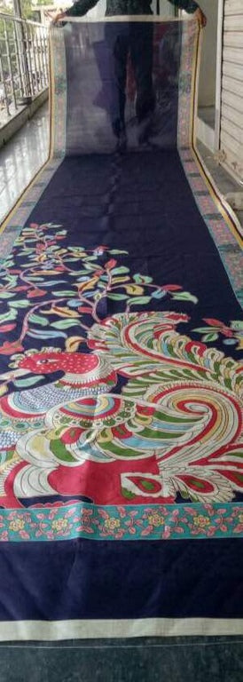 Beautiful Nevy Blue Printed Ceremonial Saree