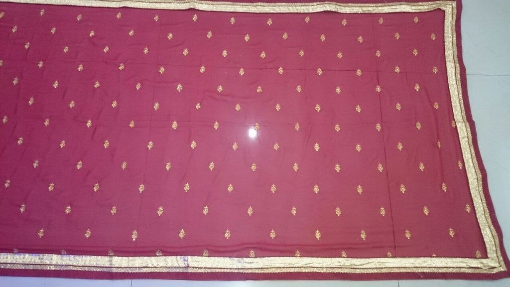 Beautiful partywear embroidered maroon saree