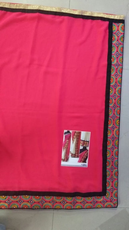 Beautiful Pink embroidered Ceremonial Saree