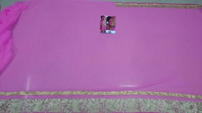 Beautiful pink embroidered saree