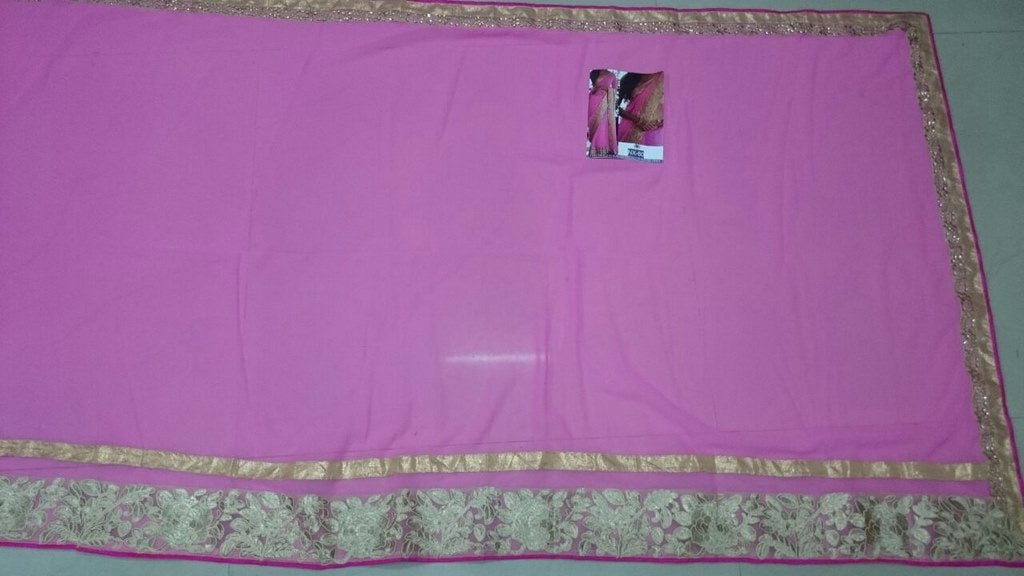 Beautiful pink embroidered saree