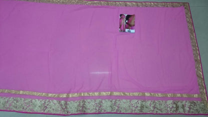 Beautiful pink embroidered saree