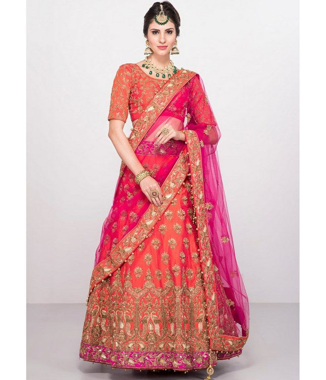 Beautiful Pink embroidered Wedding lehenga