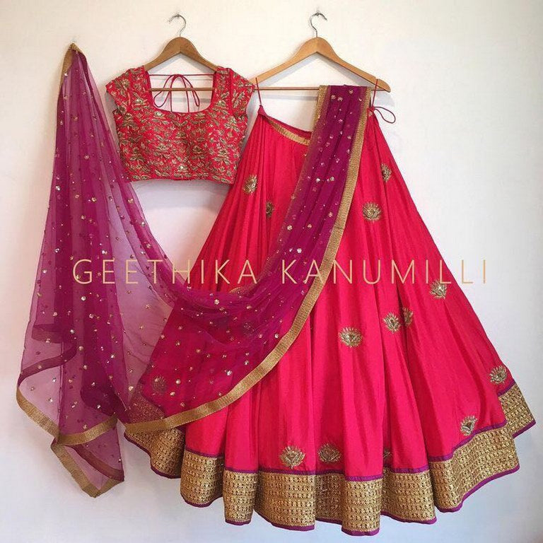 Beautiful Pink embroidered Wedding lehenga