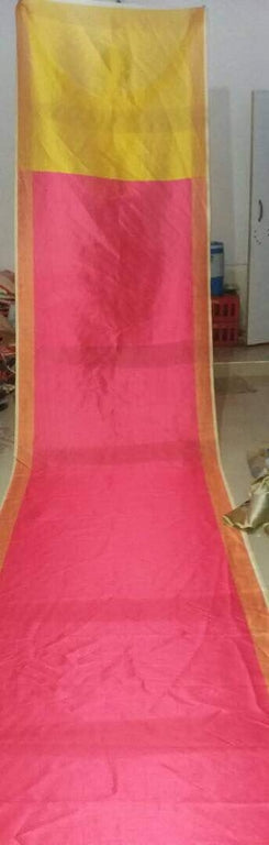 Beautiful Pink Plain Festival Saree