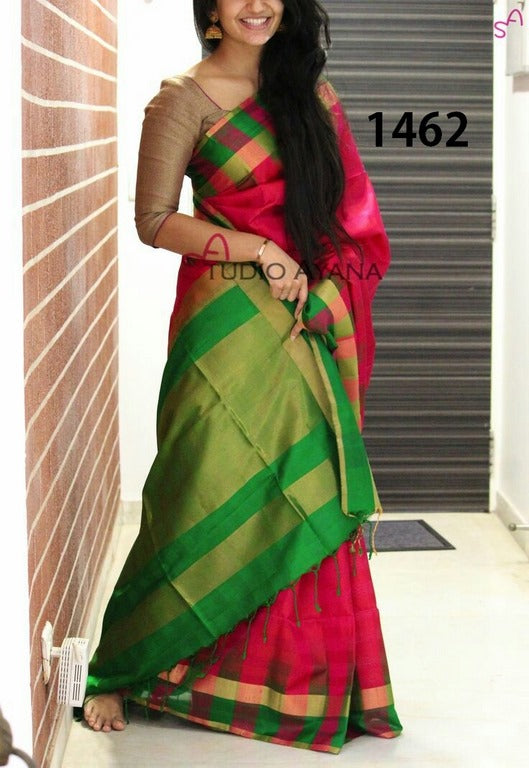 Beautiful Pink Printed Ceremonial Saree