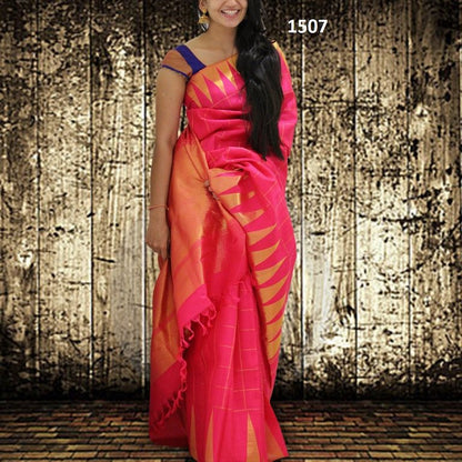 Beautiful Pink Printed Ceremonial Saree