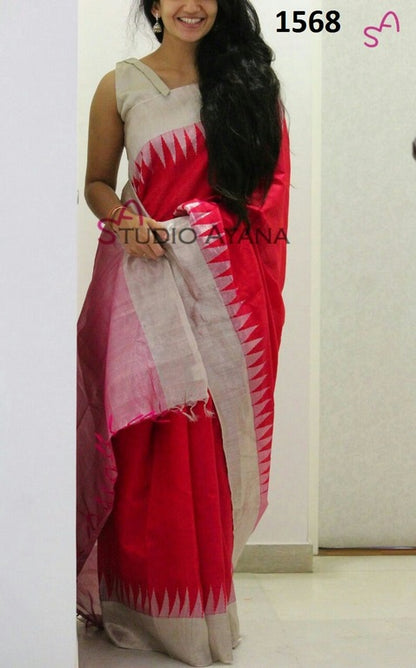 Beautiful Pink Printed Ceremonial Saree