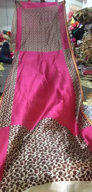 Beautiful Pink Printed Ceremonial Saree