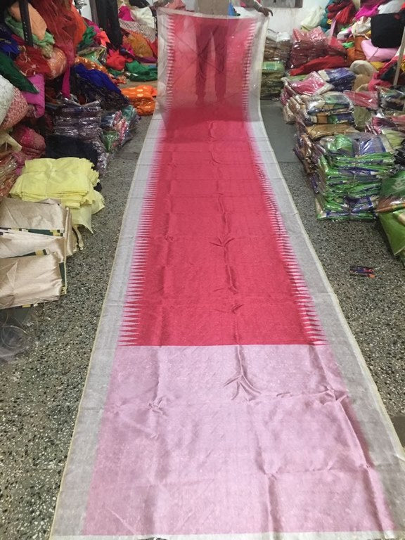 Beautiful Pink Printed Ceremonial Saree