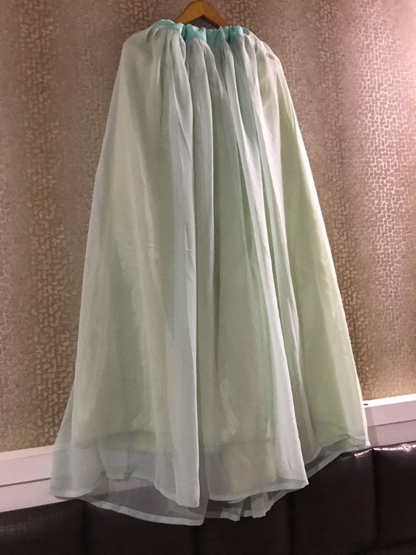 Beautiful pista green embroidered partywear lehenga