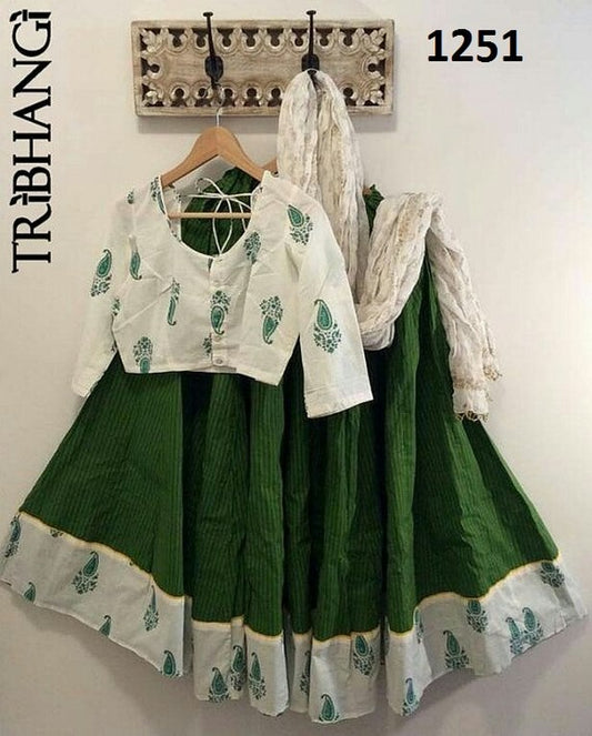 Beautiful Plain Green Ceremonial lehenga