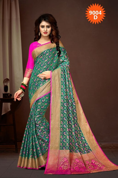 Beautiful polly cotton patola silk orange saree