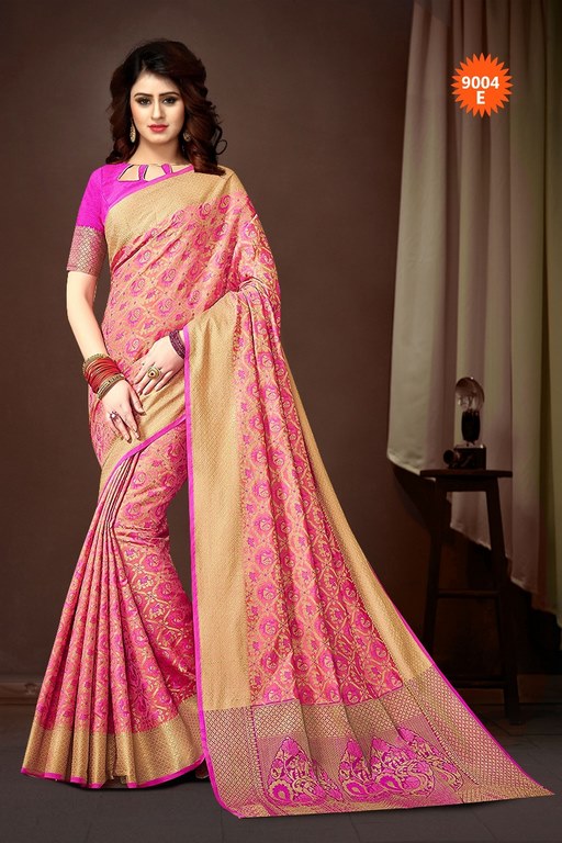Beautiful polly cotton patola silk orange saree